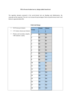PISA-D out-of-school survey design (tablet based test) The cognitive