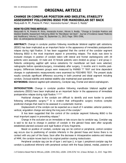 change in condylar position and skeletal stability assessment
