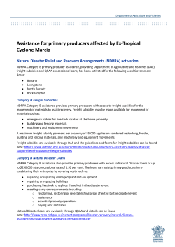 Assistance to Primary Producers