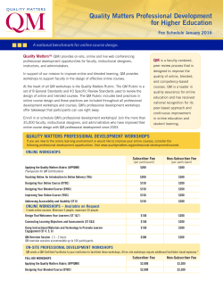Quality Matters Professional Development for Higher Education