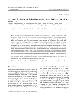 Advances in Omics for Enhancing Abiotic Stress Tolerance in Millets