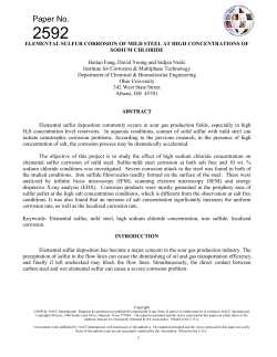 elemental sulfur corrosion of mild steel at high