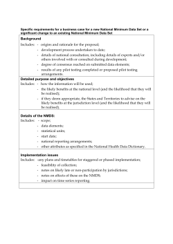 template - Specific requirements for a business case for a new