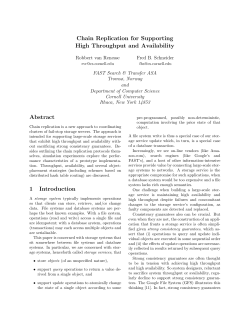 Chain Replication for Supporting High Throughput and Availability