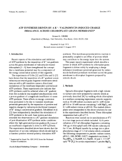 ATP SYNTHESIS DRIVEN BY A K+ -VALINOMYCIN