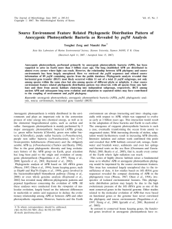 Source Environment Feature Related Phylogenetic Distribution