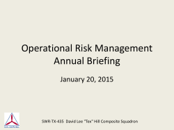Operational Risk Management Annual Briefing