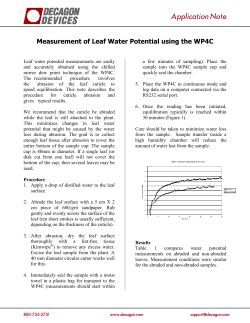 Measurement of Leaf Water Potential using the
