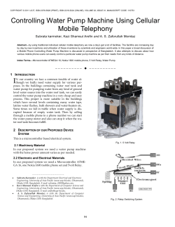 Controlling Water Pump Machine Using Cellular Mobile Telephony I