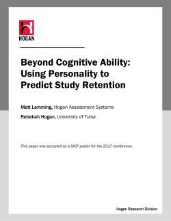 Beyond Cognitive Ability: Using Personality to Predict Study Retention