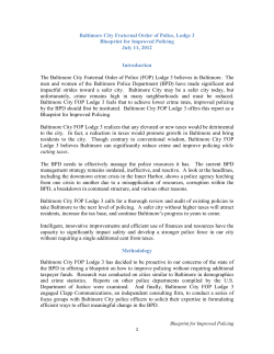Blueprint for Policing - Baltimore Fraternal Order of Police Lodge 3