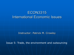ECON3315 &ndash; International Economic Issues