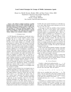 Local Control Strategies for Groups of Mobile Autonomous Agents