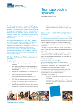 Fact Sheet - Team approach to inclusion