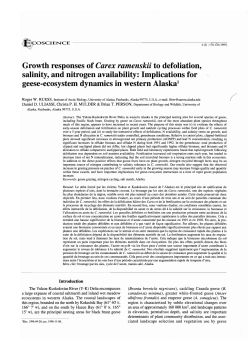 Growth responses of Carex ramenskii to defoliation, salinity, and