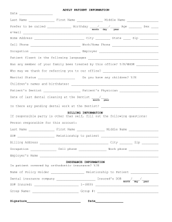 ADULT PATIENT INFORMATION Date Last Name First Name