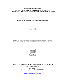 Supplemental Material - Cowles Foundation