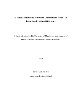 A Three-Dimensional Customer Commitment Model
