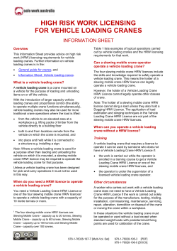 02. High Risk Work Licensing for Vehicle Loading Cranes