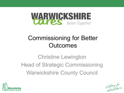 Commissioning for Better Outcomes