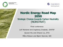 Nordic Energy Road Map 2050 Strategic Choices towards Carbon