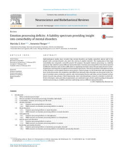 Emotion processing deficits: A liability spectrum providing insight