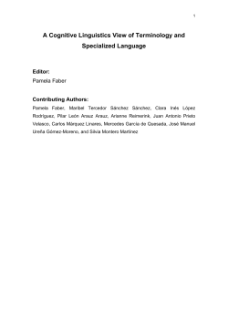 A Cognitive Linguistics View of Terminology and