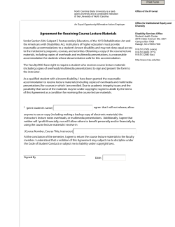Agreement for Receiving Course Lecture Materials