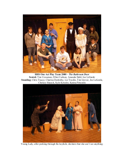HHS One Act Play Team 2008 – The Bathroom Door Seated: Tim