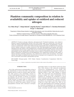 Plankton community composition in relation to availability and