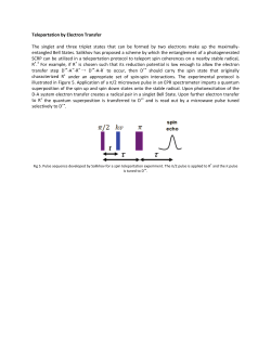 Teleportation by Electron Transfer The singlet and three triplet states