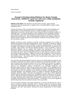 Europe`s first Recruiting Platform for Senior Female