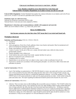 checklist for production safety for crew &ndash; 05/2014