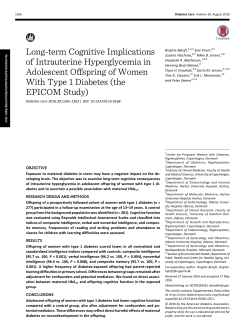 Long-term Cognitive Implications of Intrauterine
