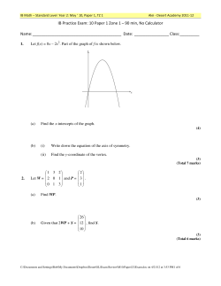 IB Practice Exam: 10 Paper 1 Zone 1 &ndash; 90 min, No Calculator Name