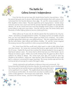 The Battle for Gelena Somez`s Independence