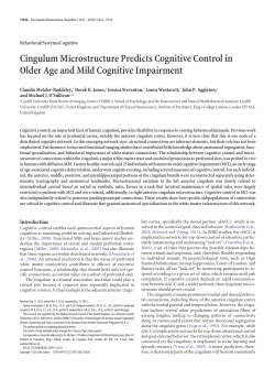 Cingulum microstructure predicts cognitive control in older age and