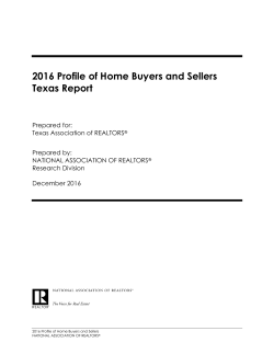 2016 Profile of Home Buyers and Sellers Texas Report