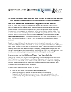 Coal-Fired Power Plants are the Nation`s Biggest Toxic