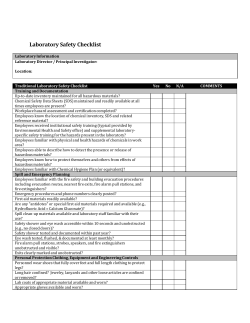 Laboratory Safety Checklist