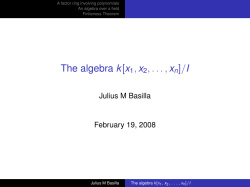 The algebra k[x1,x2, …, xn]/I