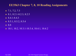 EE 3563 Clocked Synchronous State Machines