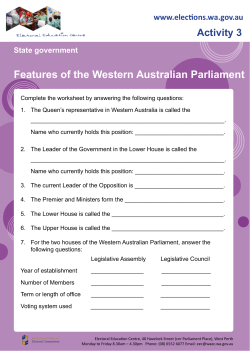 Activity 3: Features of the Western Australian Parliament
