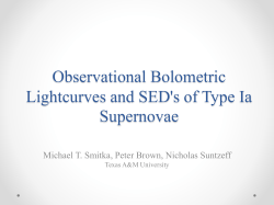 Mike Smitka on Observational Bolometric Light Curves and SED`s of