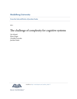 The challenge of complexity for cognitive systems