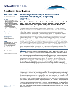 and greening observations indicate increasing light use