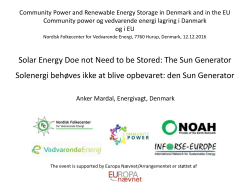 Solar Energy Does not Need to Be Stored: The Sun Generator