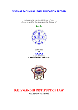 Rajiv Gandhi Instititute of LawLLB 5 YR Ist year