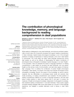 The contribution of phonological knowledge, memory