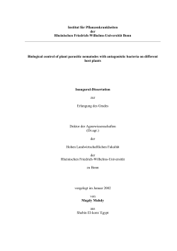 Biological control of plant parasitic nematodes with